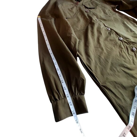 Future Collective Womens Dark Olive Button Shirt Dress XS 100% Recycled Cotton - Picture 10 of 10